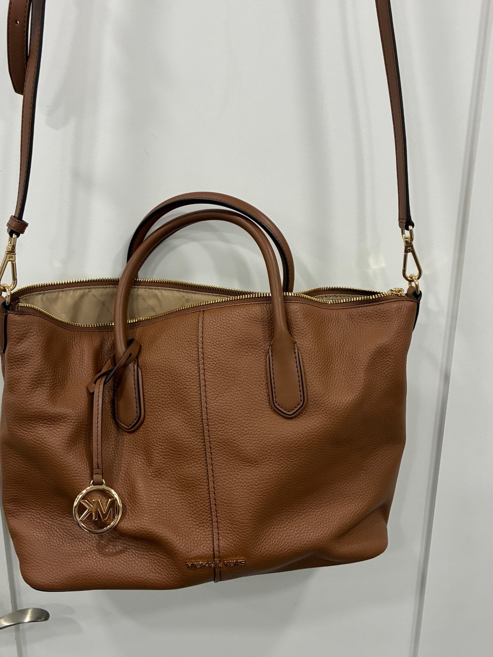Michael Kors Brown Pebbled Leather Large Tote Shoulder Bag